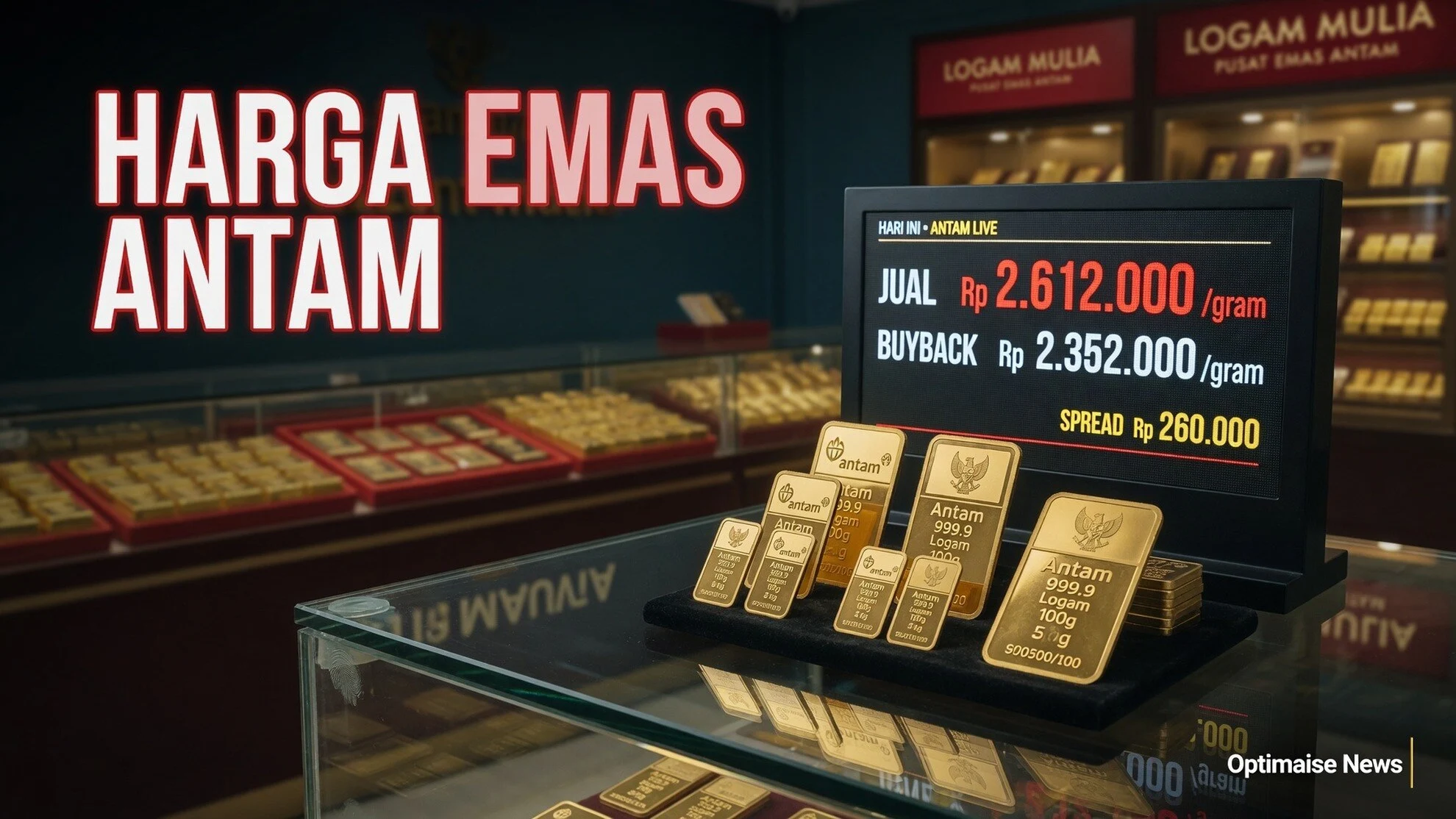 Harga Emas Antam Flat Rp2.612.000 Jelang Rapat The Fed