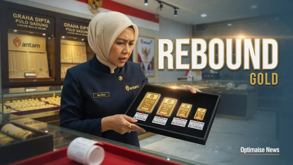 Harga Emas Antam Flat Rp2.614.000 Meski Spot Rebound