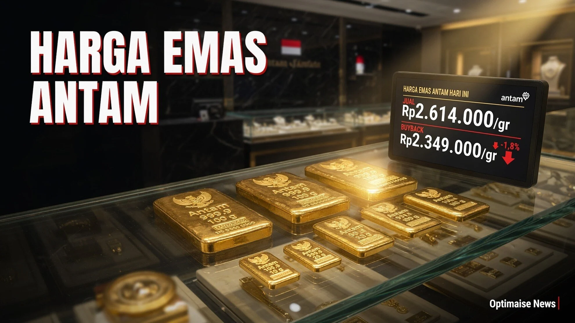 Harga Emas Antam: Margin Jual-Beli Melebar Sepekan Rp41 Ribu