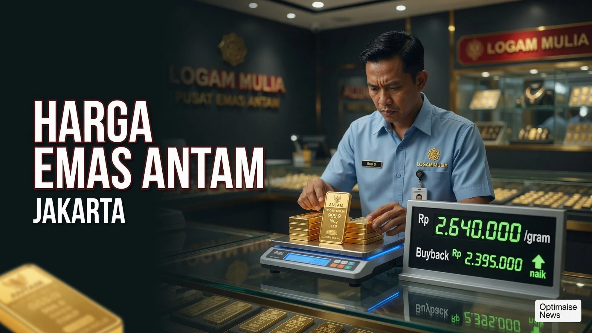 Harga Emas Antam Naik ke Rp2,64 Juta/Gram: Pajak Buyback 1,5%