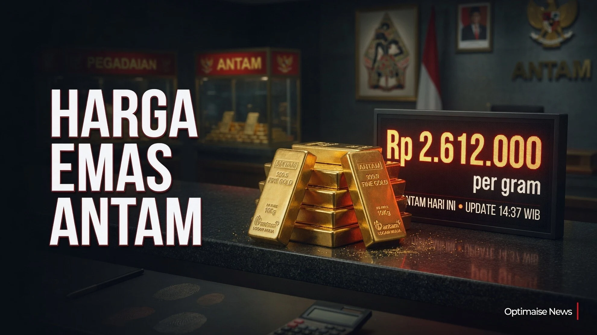 Harga Emas Antam Rp2.612.000 di Tengah Anjlok Global ke Rp2.612.000
