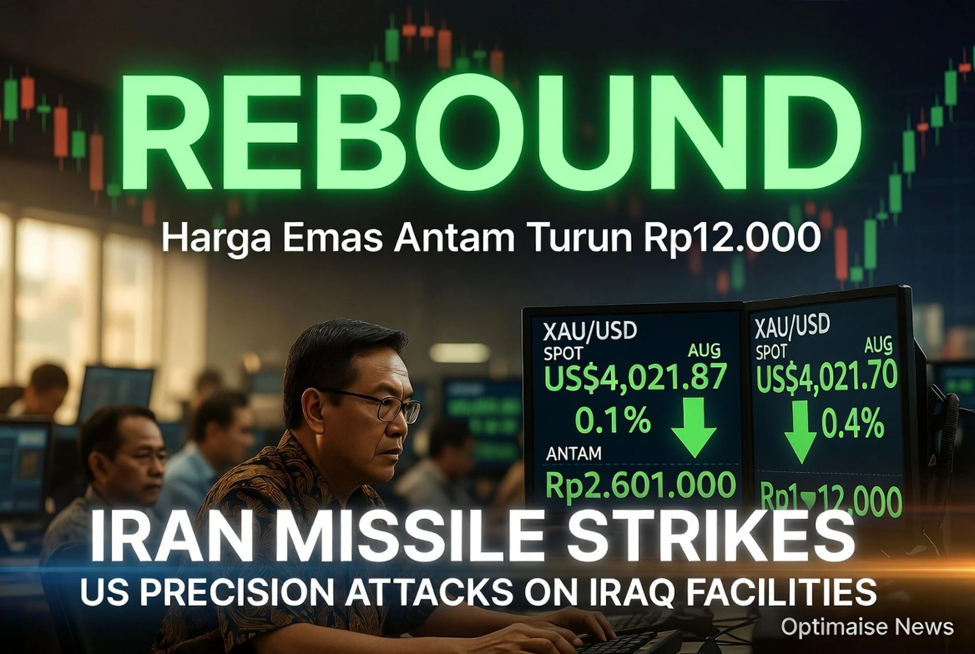 Harga Emas Antam Turun Rp12.000 per Gram, XAU/USD Siap Rebound