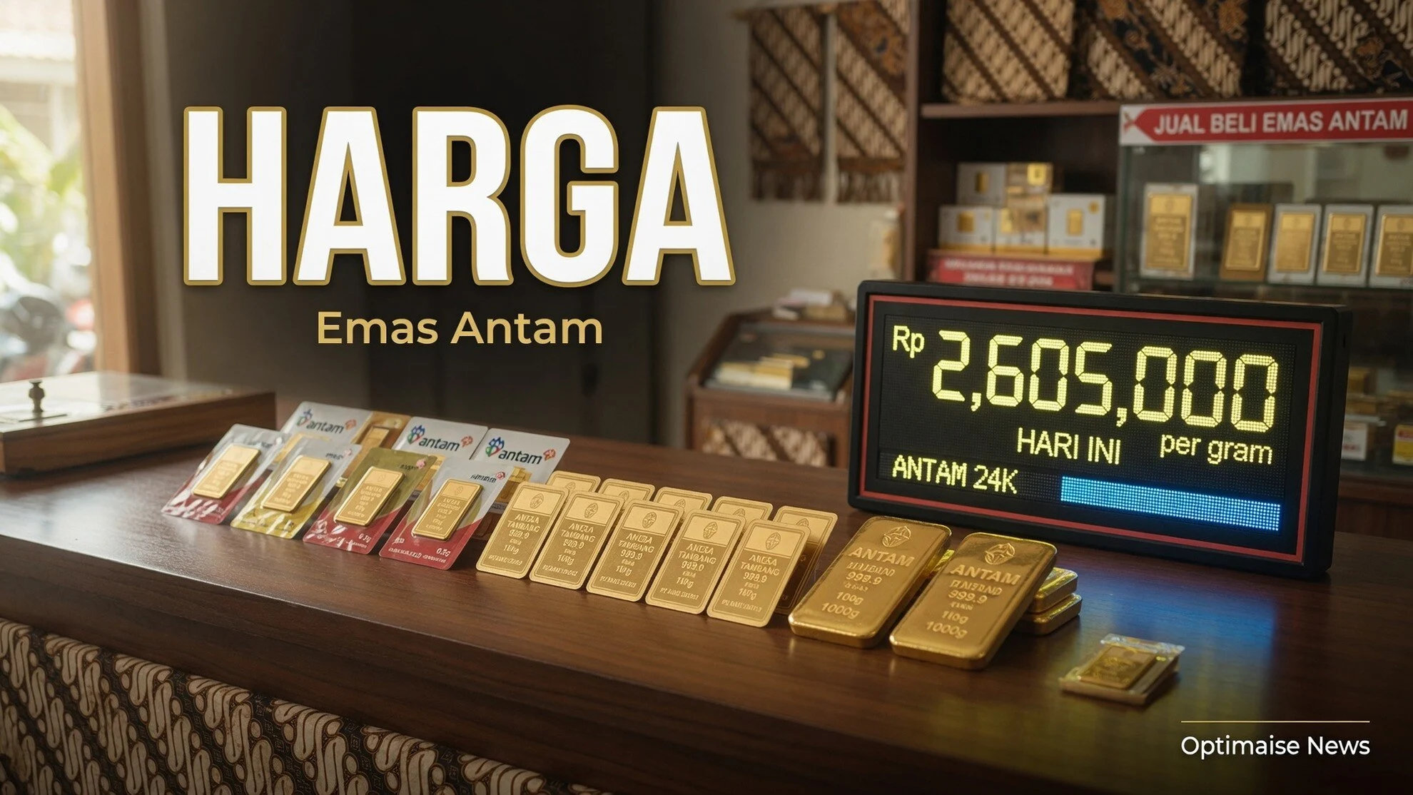 Harga Emas Antam Turun Rp35 Ribu, Selisih Buyback Capai Rp35 Ribu