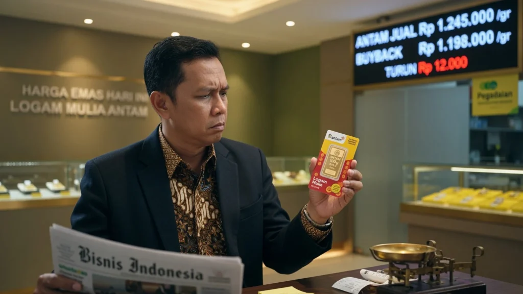 Antam Senin Ini: Harga Jual dan Buyback Turun