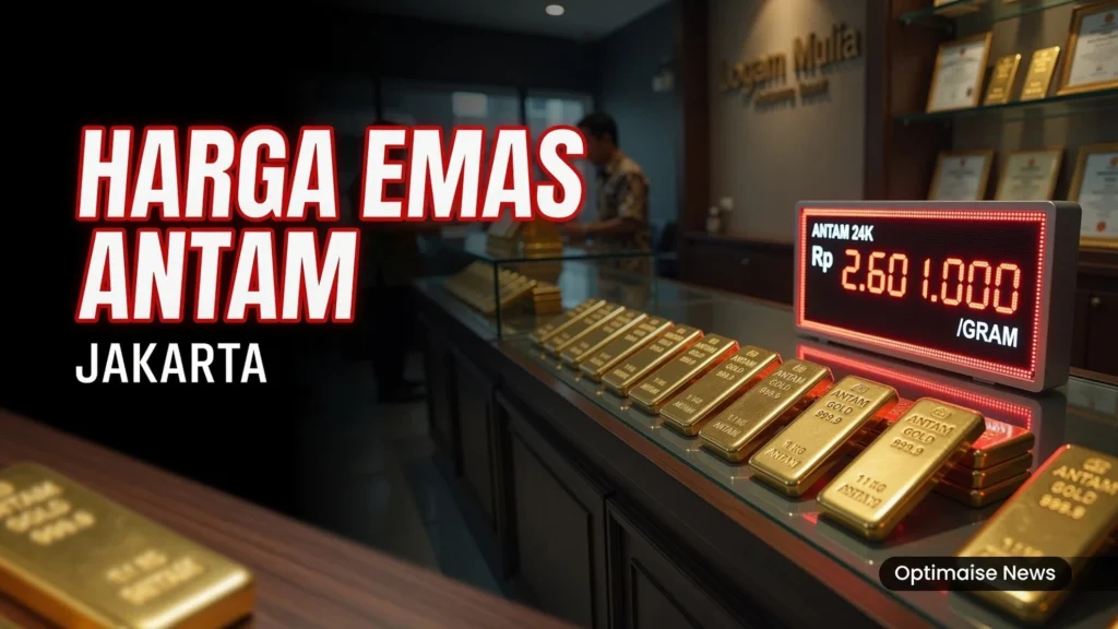 Harga Emas Antam Turun Rp9.000 ke Rp2,601 Juta/Gram