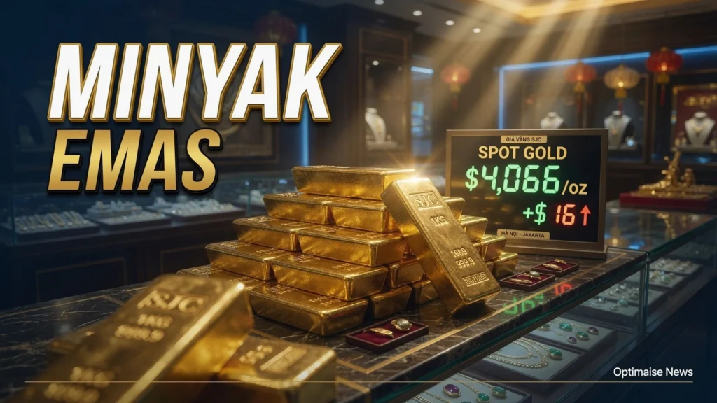 Harga Emas Dunia Naik ke US$4.066 Meski Tekanan Yield & Minyak