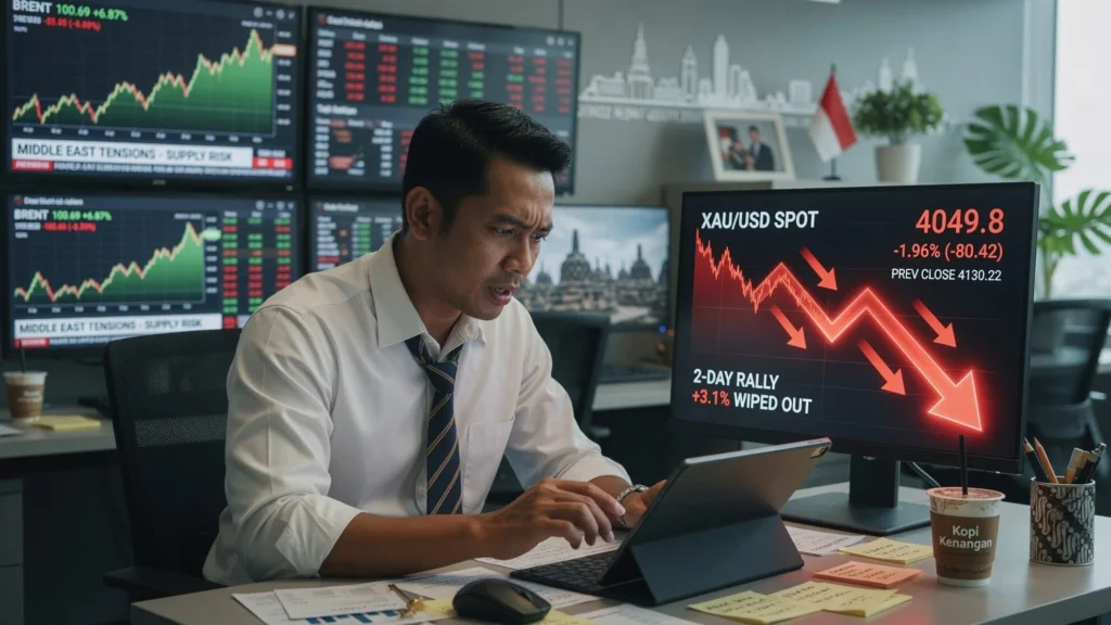Brent Hampir 7 Persen ke Atas US$100: Rantai Dampak ke Logam Mulia