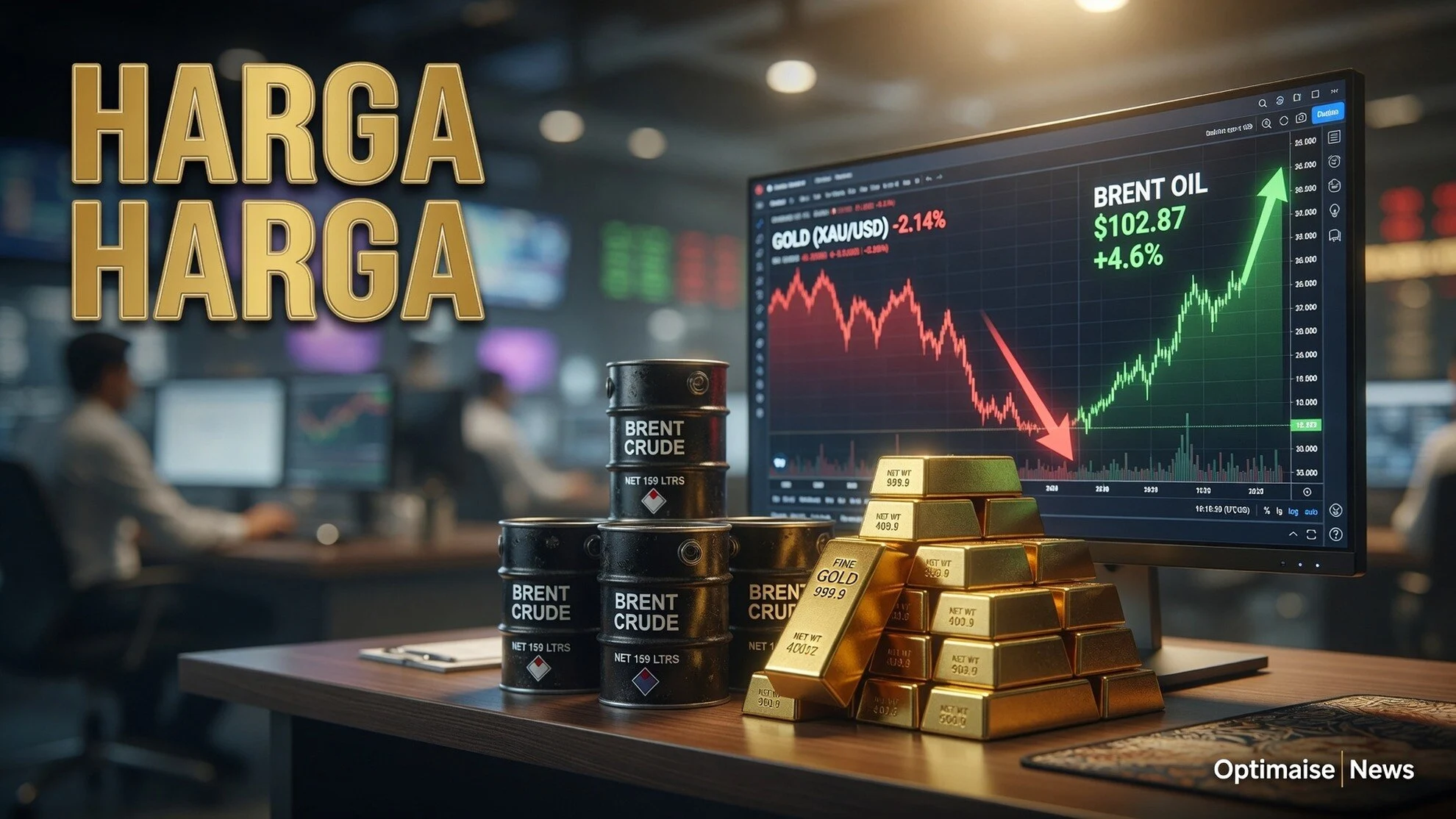 Harga Emas Hangus 2% ke US$4.047 Usai Klaim Houthi Dorong Brent