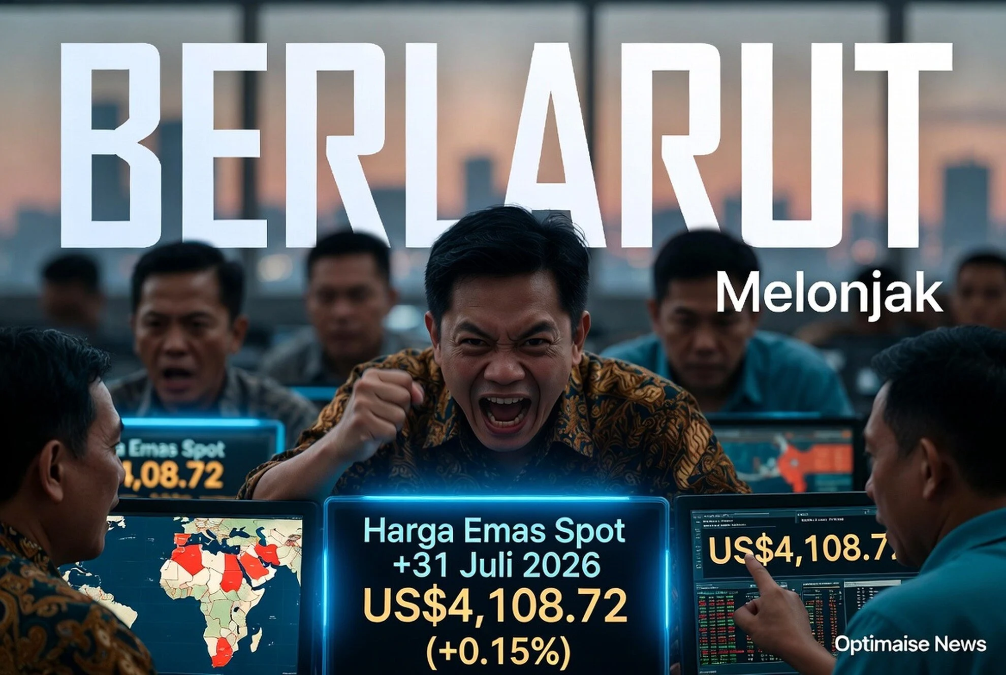 Harga Emas Melonjak ke US$4.108, Bandar Yakin Perang Bakal Berlarut