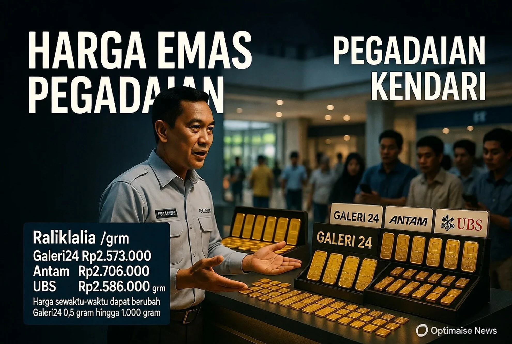 Harga Emas Pegadaian: Antam Tertinggi Rp2.706.000 per Gram
