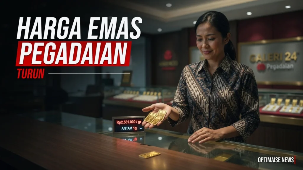 Harga Emas Pegadaian Turun, Antam Anjlok Rp36.000 per Gram