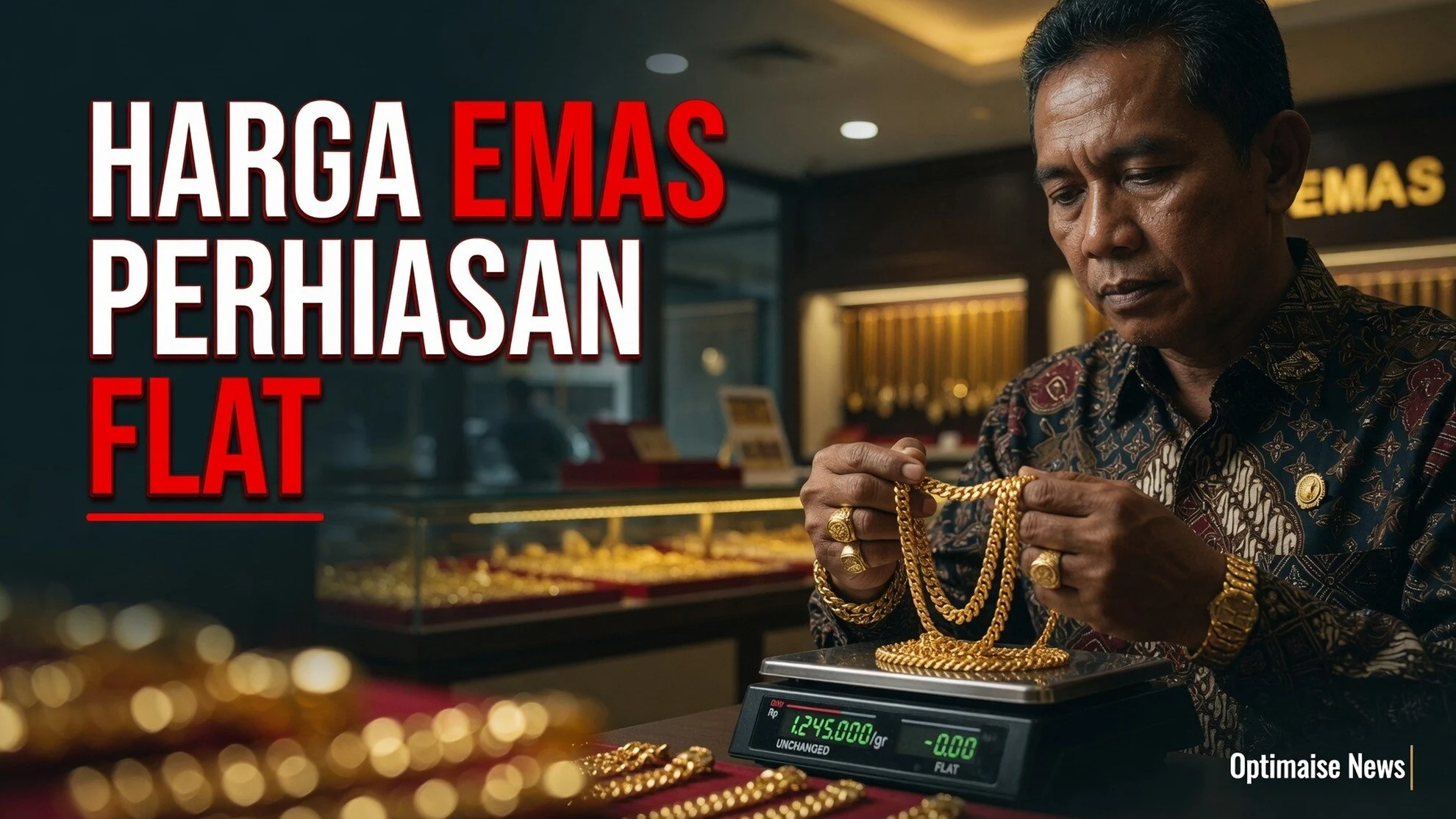 Harga Emas Perhiasan Flat di 3 Outlet 18 Juli