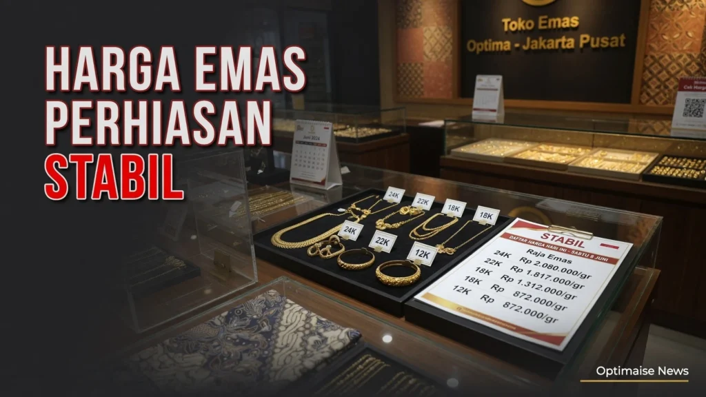 Harga Emas Perhiasan Hari Ini Stabil di Semua Karat 18 Juli