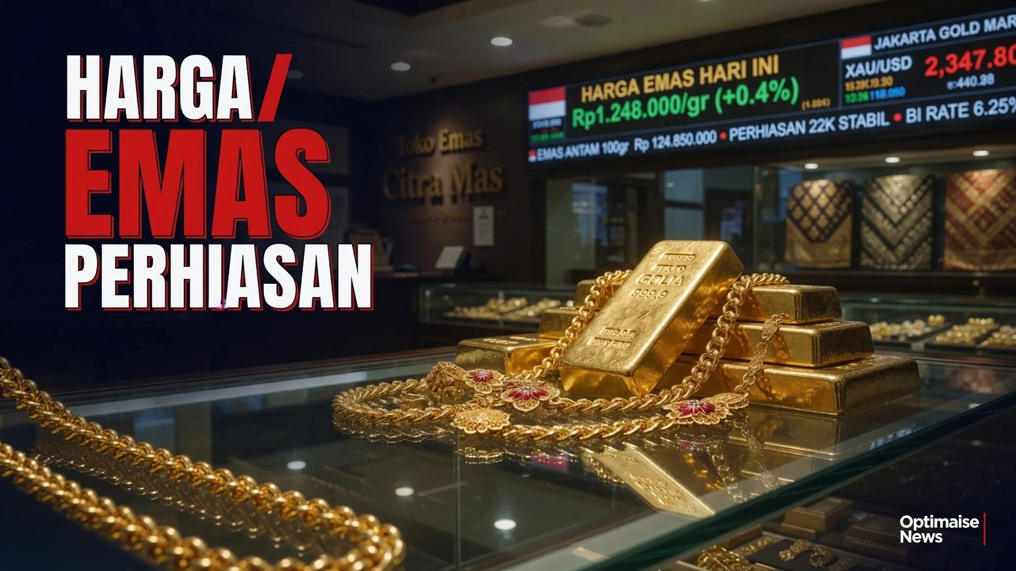 Harga Emas Perhiasan Stabil Hingga Laba TINS +709% di 22