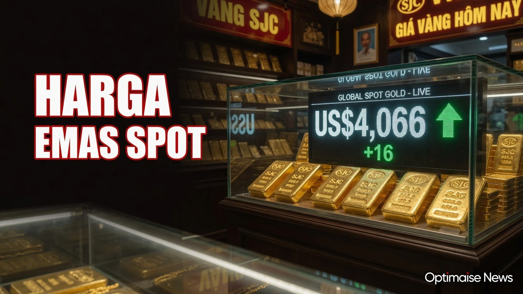 Harga Emas Spot Pulih ke US$4.066, SJC Vietnam Naik Tipis 500 Ribu
