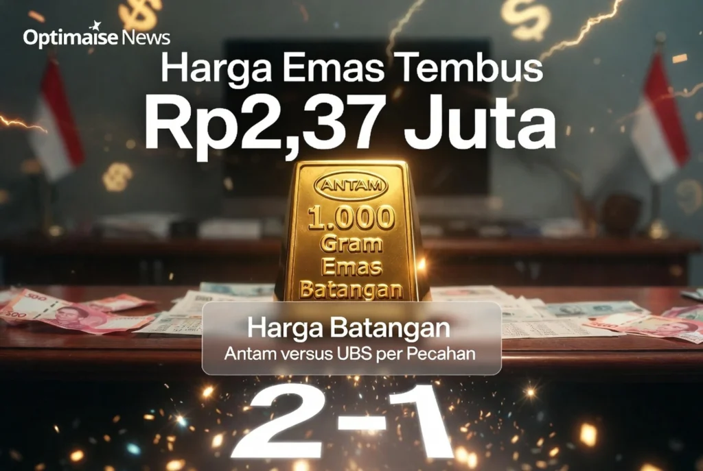 Harga Batangan Antam versus UBS per Pecahan