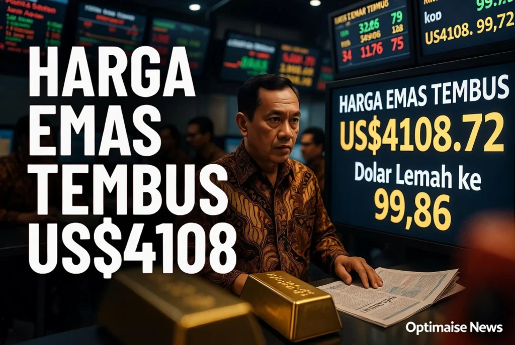 Harga Emas Tembus US$4102 karena Konflik Timur Tengah dan US$4102 k