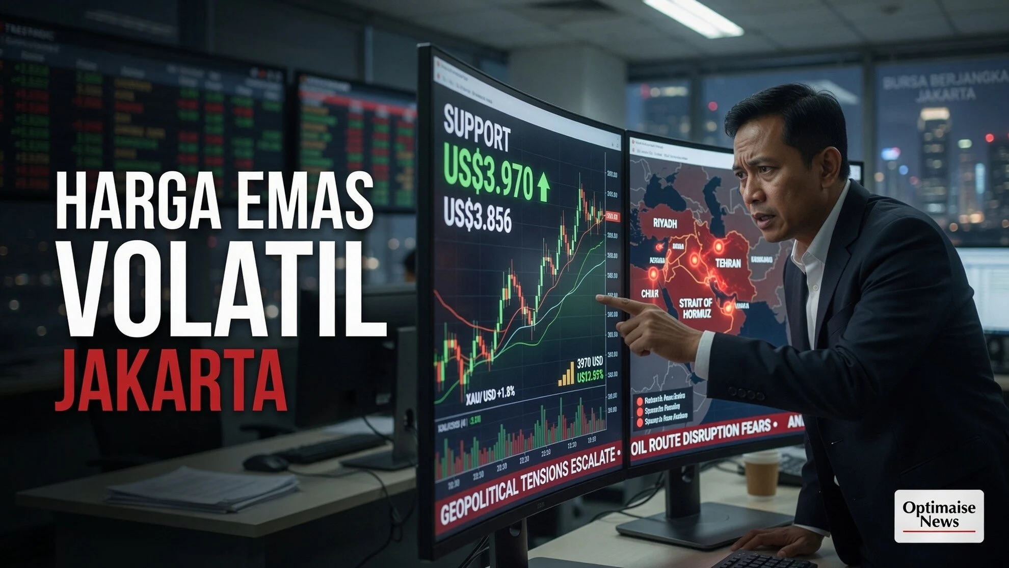Harga Emas Volatil: Support US$3.970 ke Resistance US$4.149