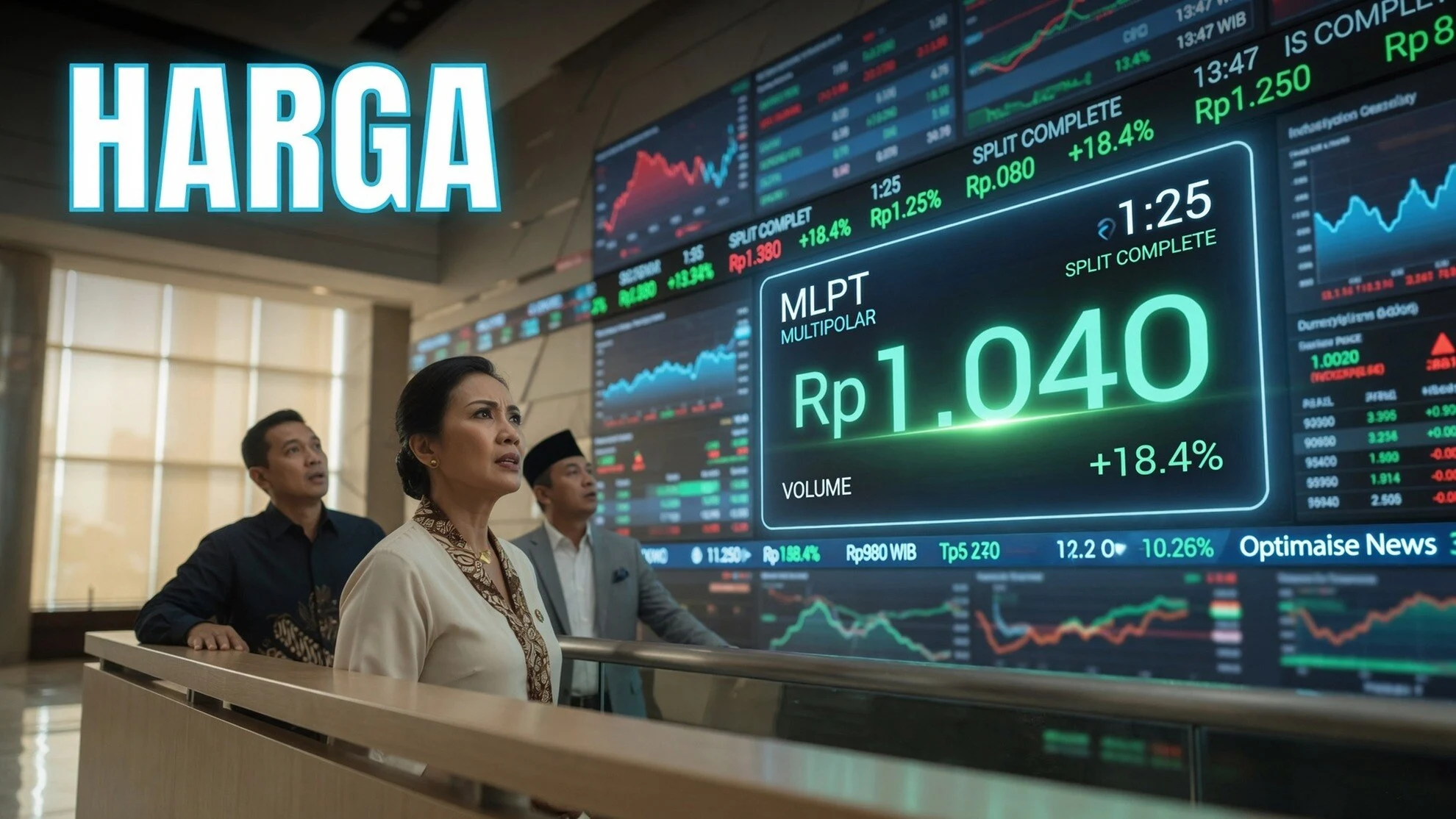 Harga Multipolar Anjlok ke Rp1.040 Usai Stock Split 1:25