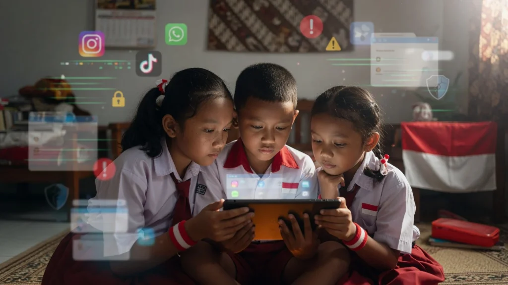 Logo Tiga Anak Menggenggam Merah Putih serta Makna Warnanya