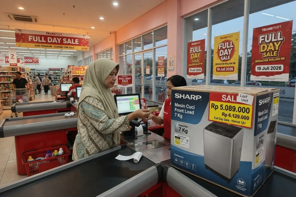 Mesin Cuci Sharp Front Load 7kg Diskon Gede di Transmart Full Day Sale: Panduan Praktis Hari H