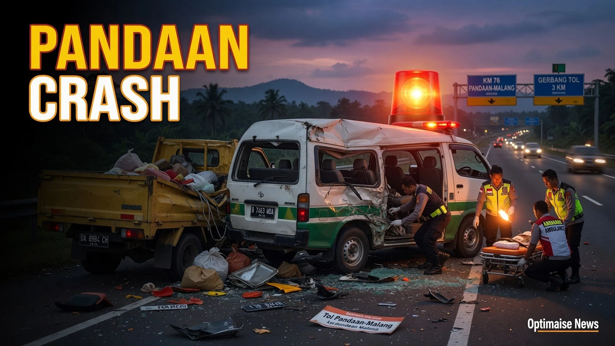 HiAce Rombongan Makassar Terbelah di Tol Pandaan