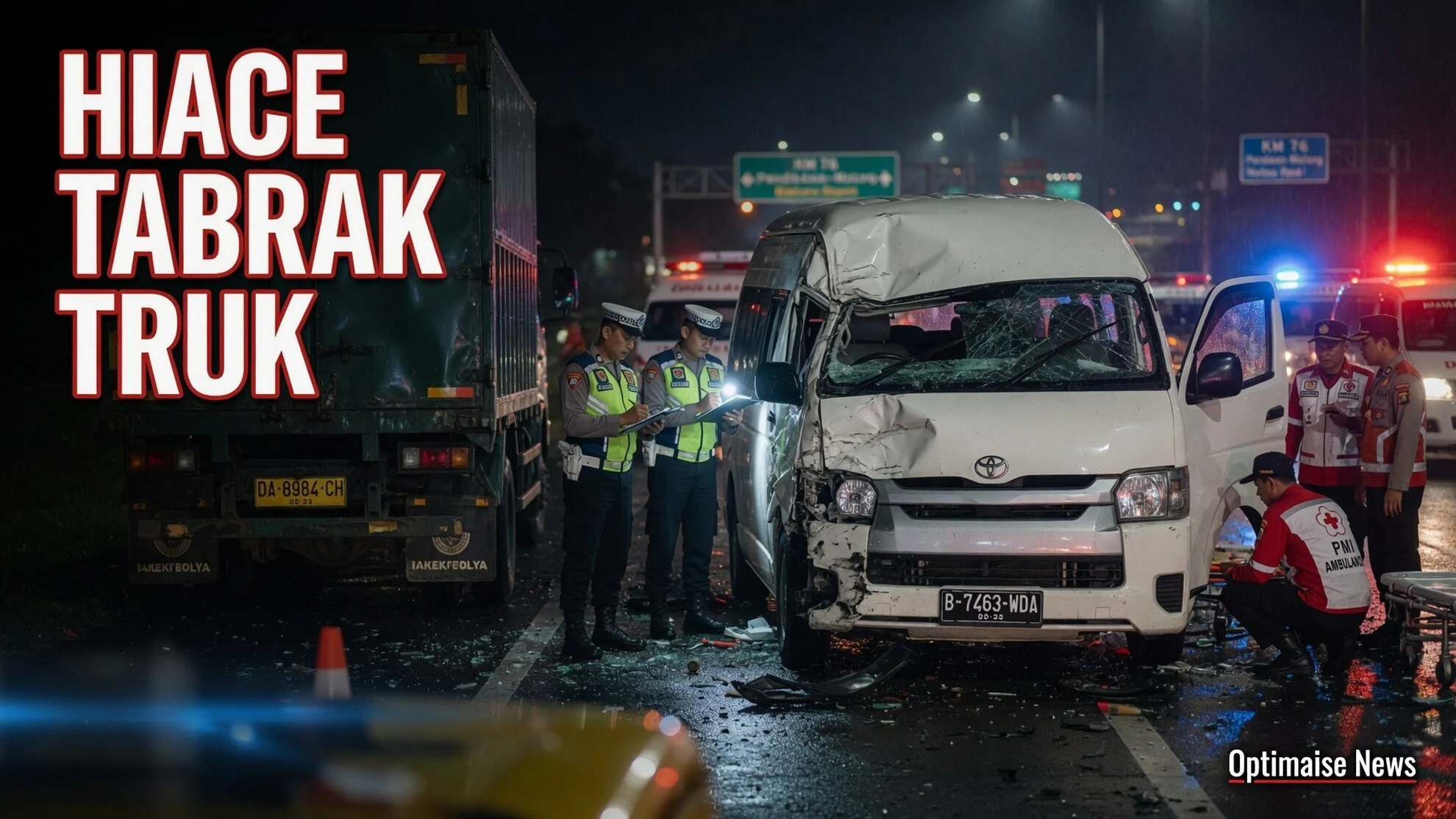 Hiace Tabrak Truk di Km 76, 3 Tewas Termasuk Anak