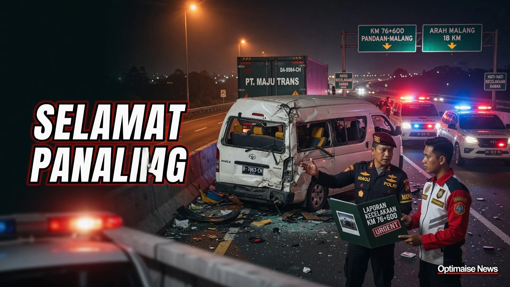 Hiace Tabrak Truk di Tol Malang, 3 Tewas Sopir Selamat