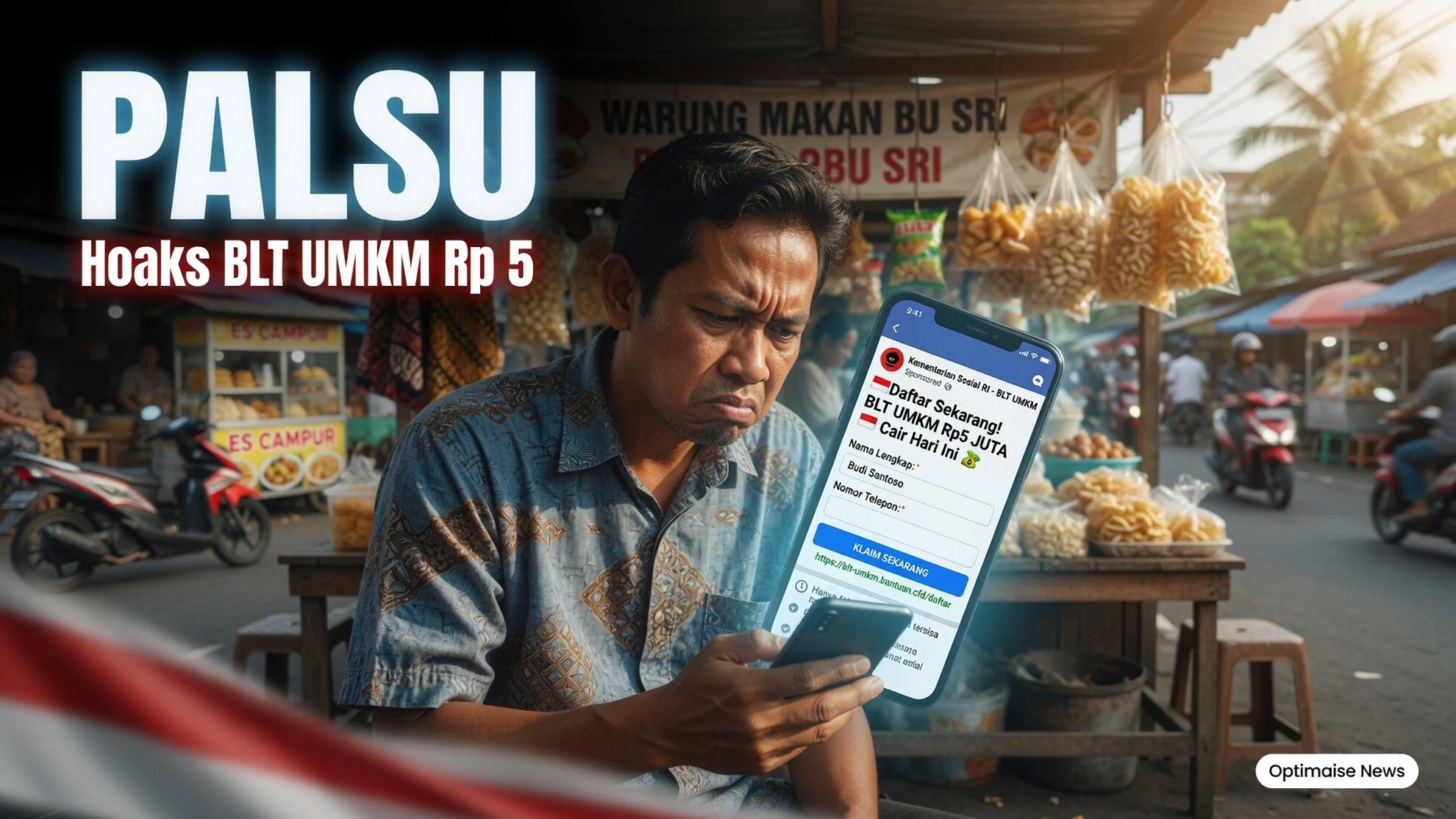 Hoaks BLT UMKM Rp 5 Juta: Link Facebook Berisi Form Palsu