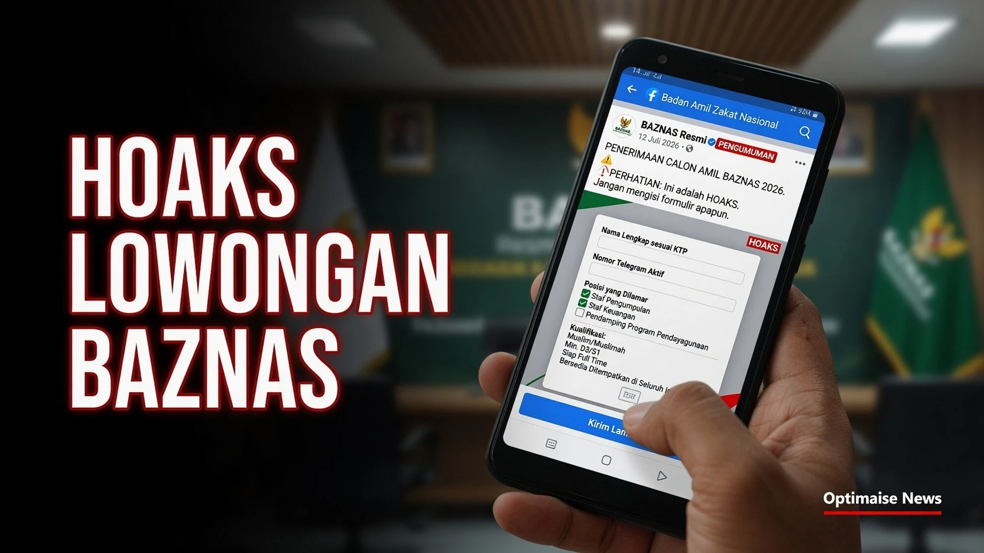 Hoaks Lowongan Baznas 2026 Imingi Gaji 8-10 Juta