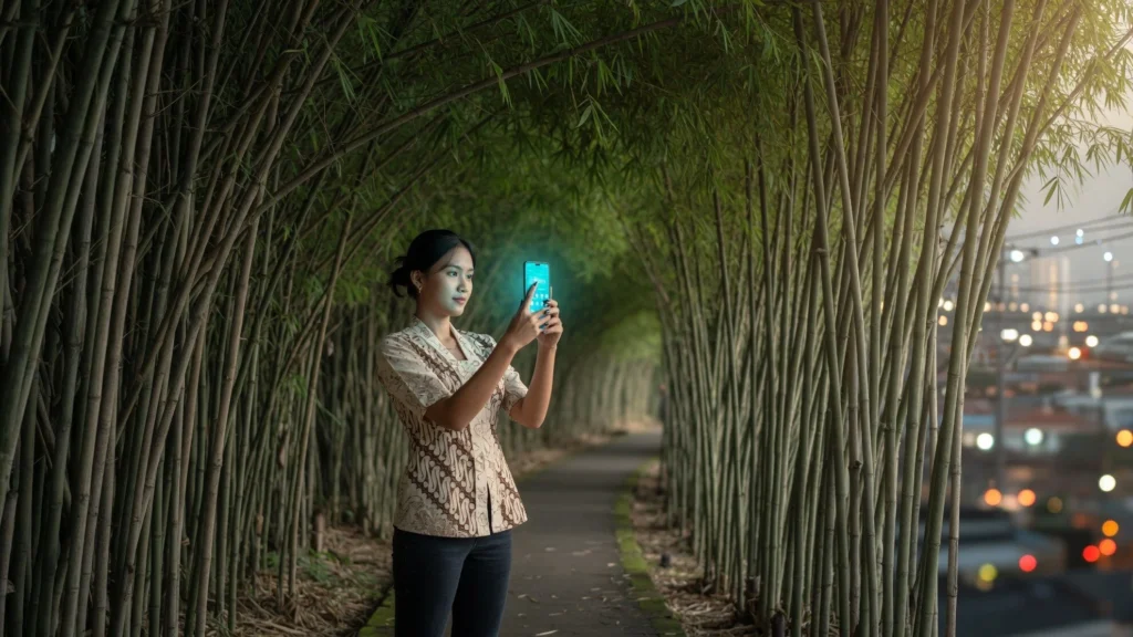 Lorong Bambu yang Jadi Latar Konten Favorit