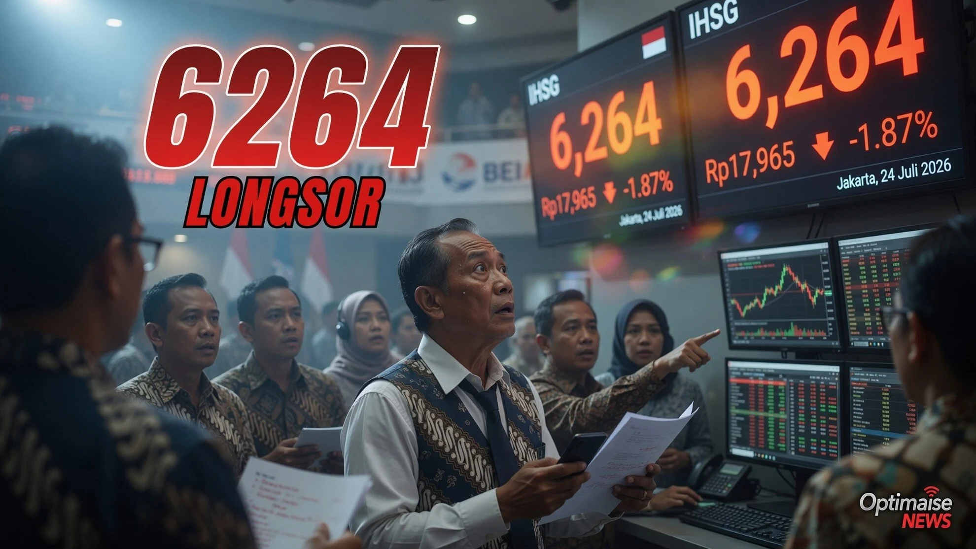 IHSG Longsor Lagi: skor 6.264