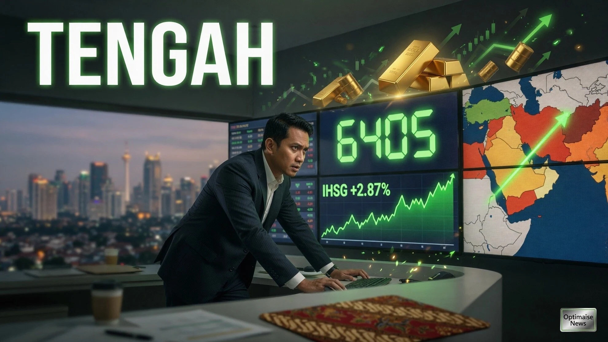 IHSG Melesat 1,12% ke 6.405 Bersama Emas Imbas Timur Tengah
