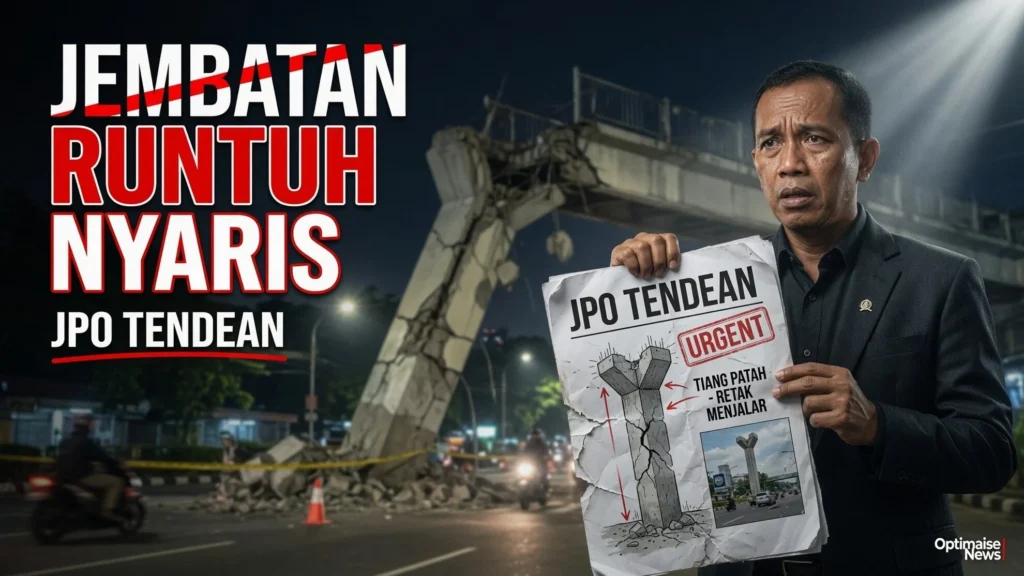Jembatan Runtuh Nyaris: 1 Tiang JPO Tendean Putus