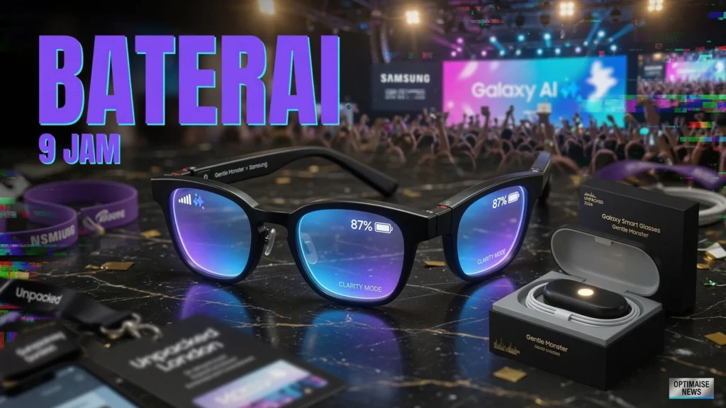 Kacamata Pintar Samsung: Baterai 9 Jam