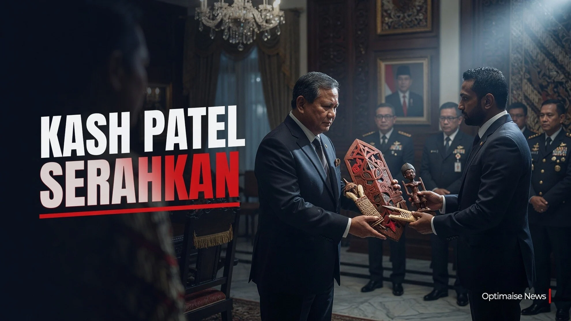 Kash Patel Serahkan Artefak Papua ke Prabowo di Kertanegara