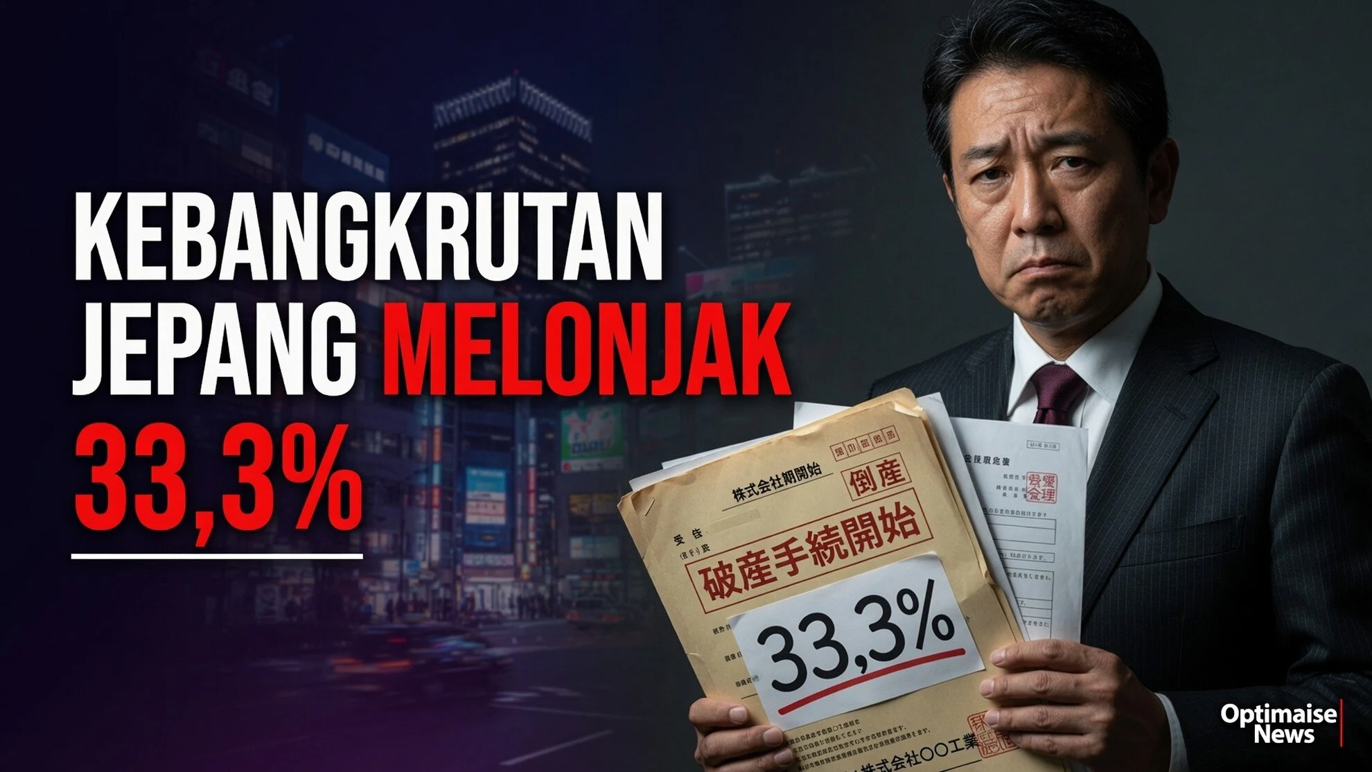 Kebangkrutan Jepang Melonjak 33,3 Persen di 2023