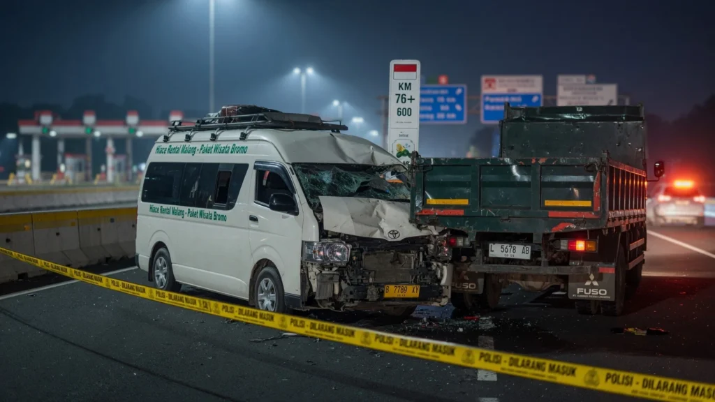 Dugaan Sopir Hiace Gagal Menjaga Jarak Aman