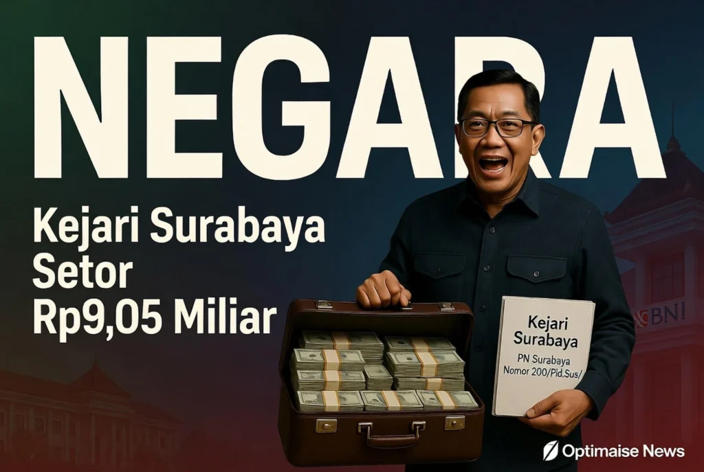 Kejari Surabaya Setor Rp9,05 Miliar TPPU Judol ke Kas Negara