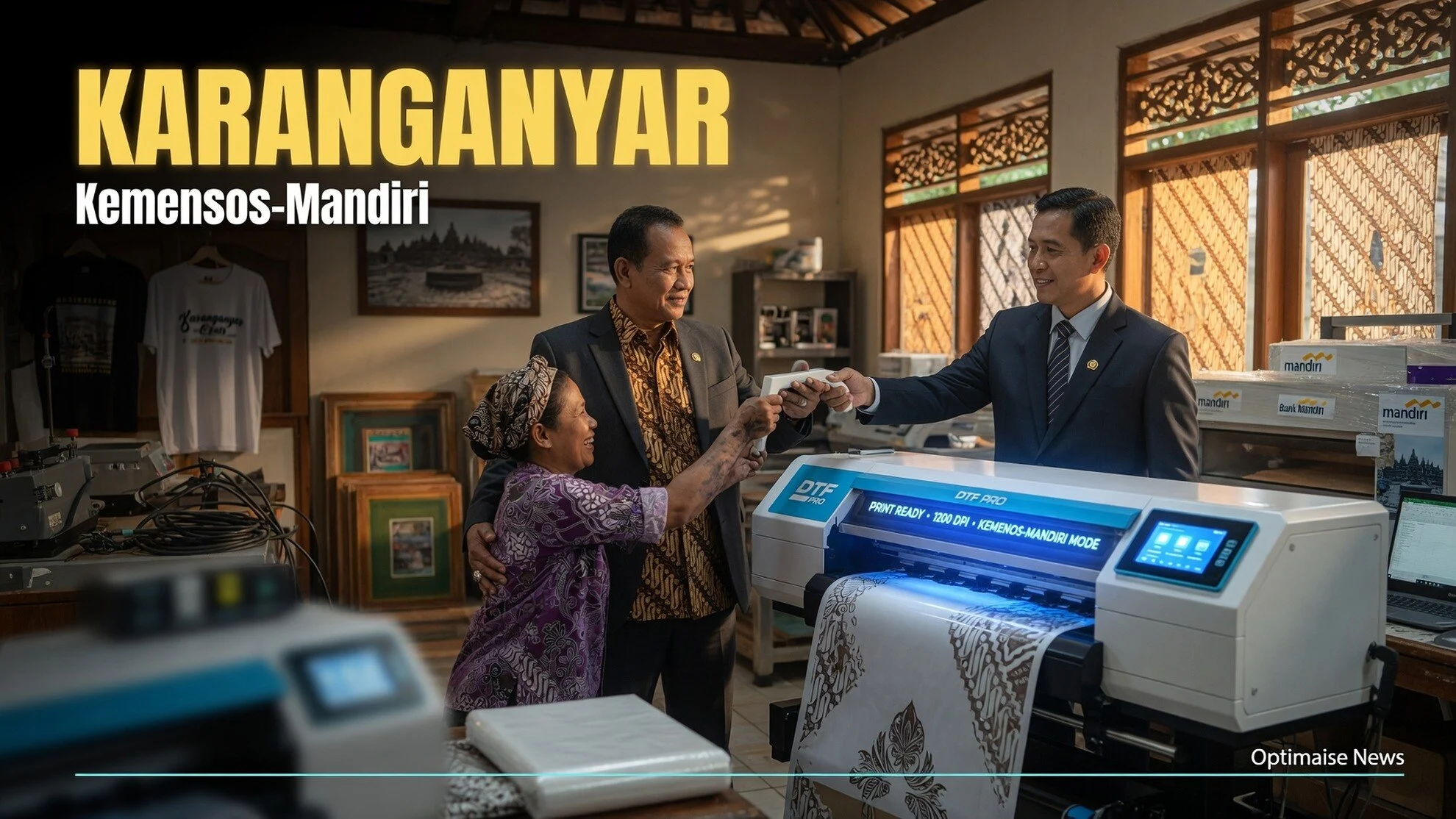 Kemensos-Mandiri Serahkan Printer DTF di Karanganyar