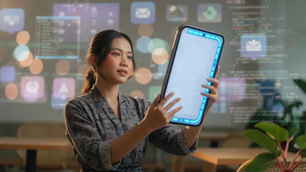Panel 6,96 Inci dan Desain Empat Sisi Melengkung untuk Seri Pro Max