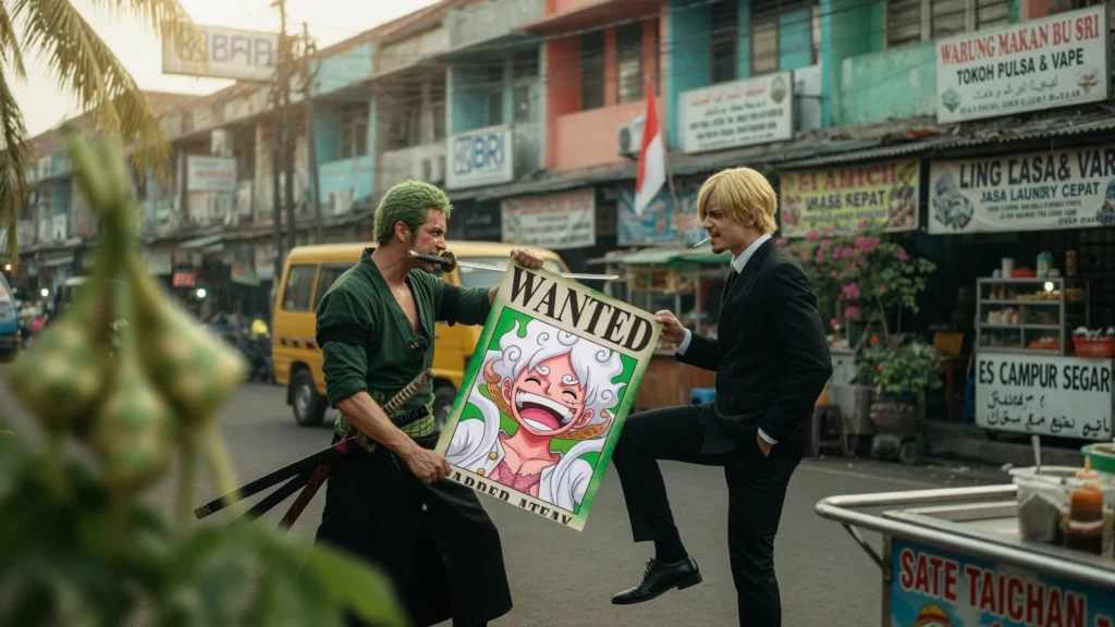 Zoro Santoryu dan Sanji yang Siap Duel Jarak Dekat
