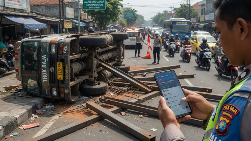 Kemacetan 1 Km dan Contraflow Polsek Sukomanunggal