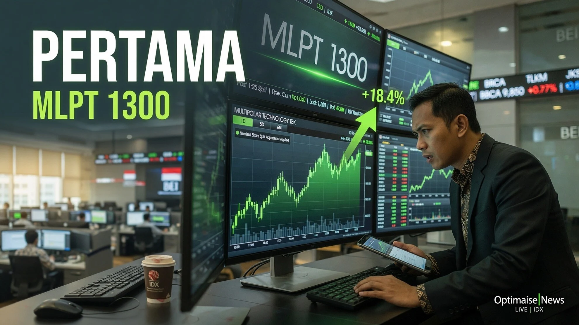 Multipolar Melonjak 25% ke Rp1.300 di Hari Perdana Split