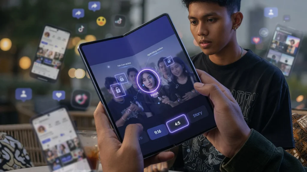 Galaxy AI Jaga Subjek Bergerak dan Siapkan Rasio Sosial