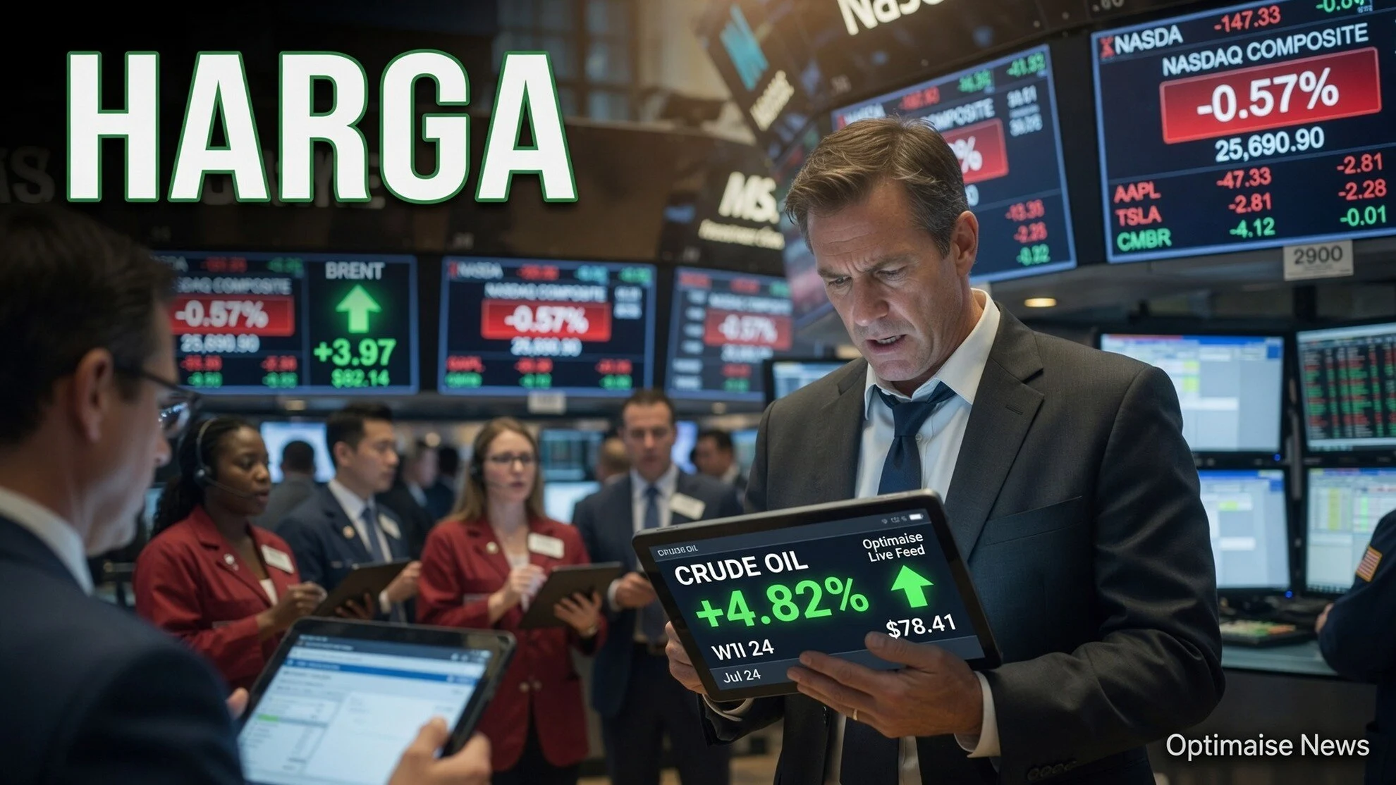 Nasdaq Turun 0,57% Usai Lonjakan Harga Minyak ke US$94