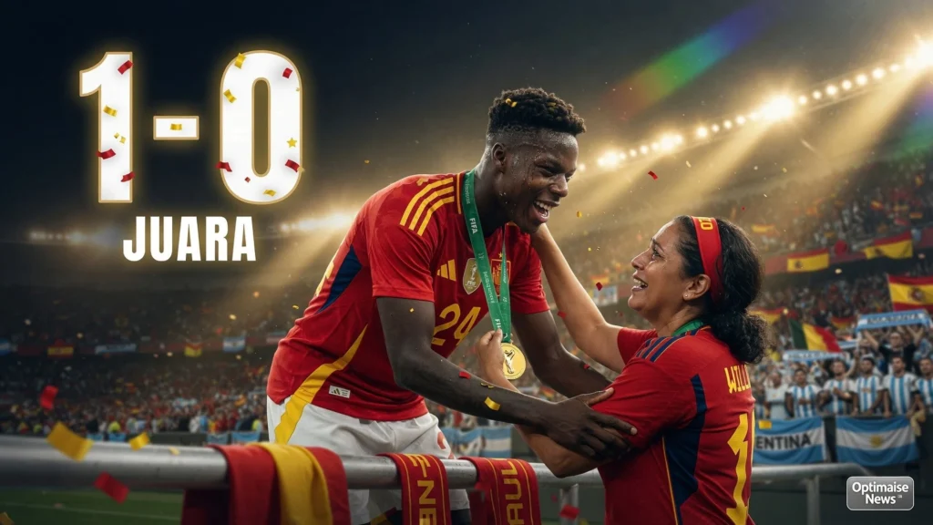 Nico Williams Beri Medali Emas ke Ibu, Spanyol Juara 1-0