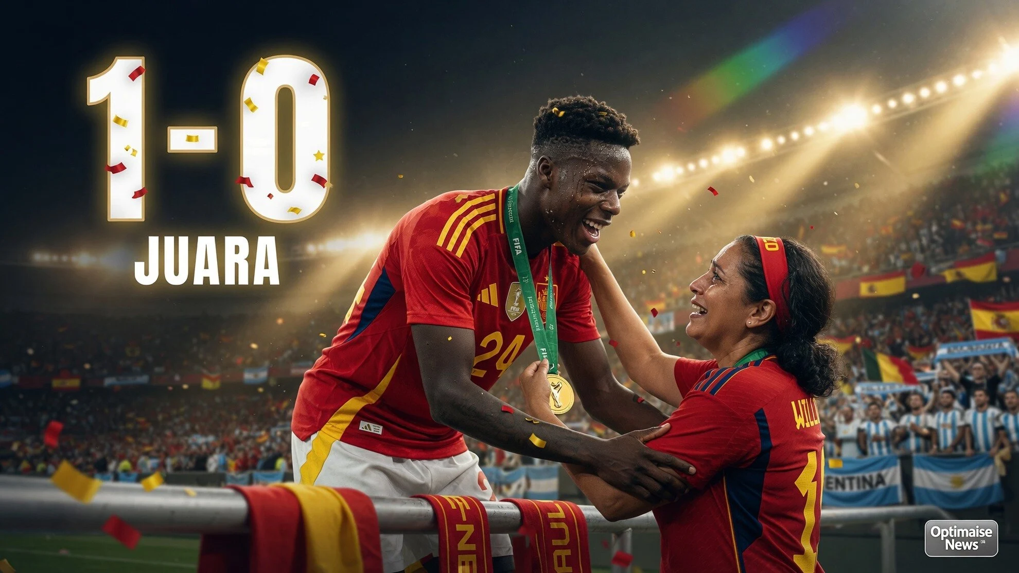 Nico Williams Beri Medali Emas ke Ibu, Spanyol Juara 1-0