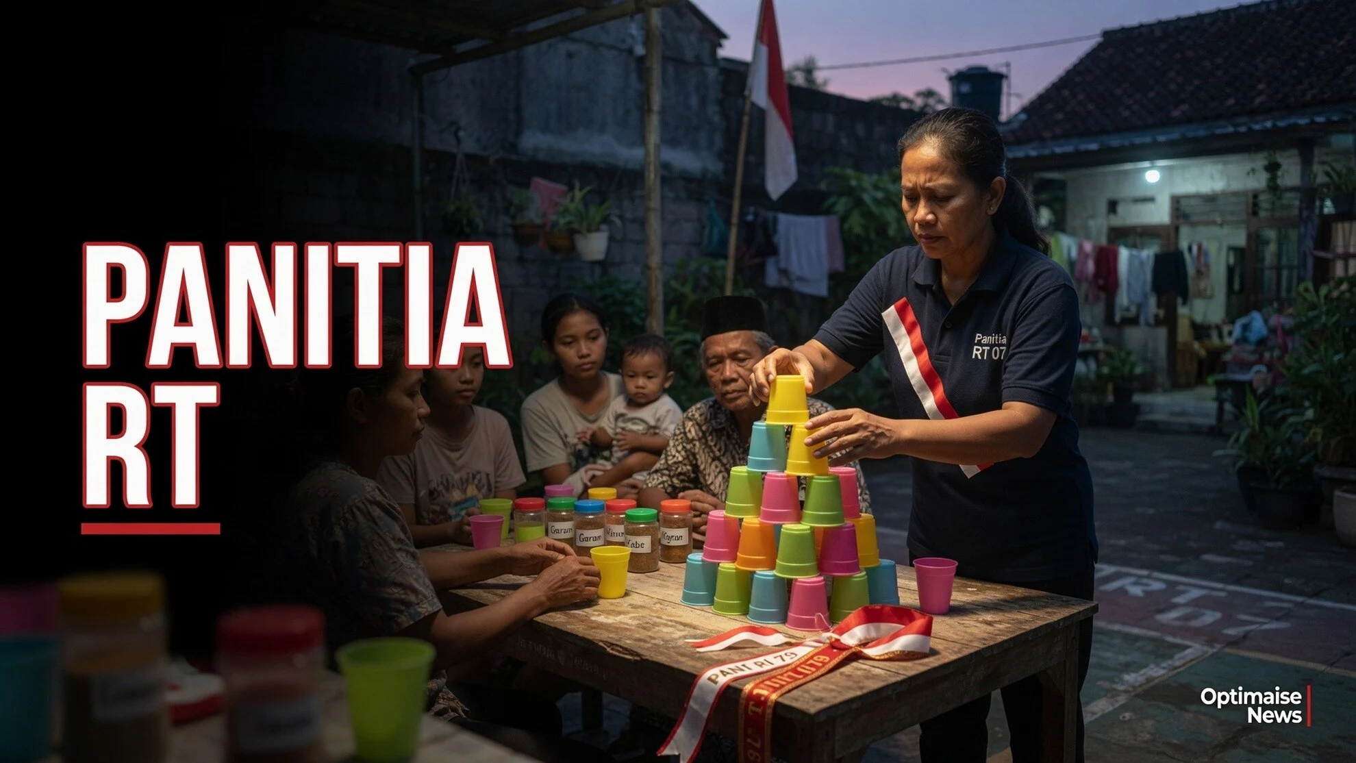 Panitia RT Ganti Lomba Fisik, HUT ke-81 Aman dengan Menara Gelas