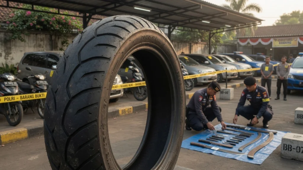 Barang Bukti: Senjata Tajam hingga Sebelas Kendaraan